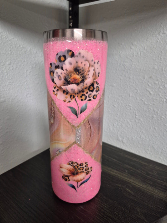 Leopard Print Floral Tumbler (20oz)