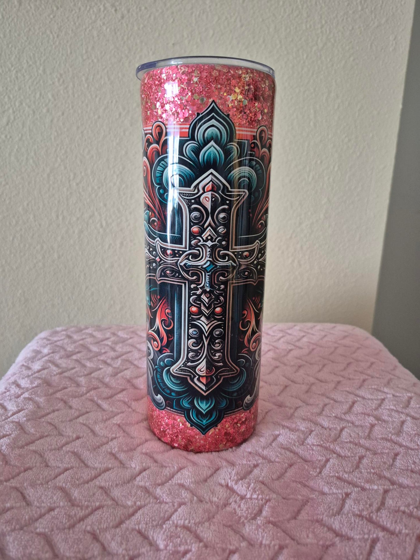 Cross Glitter Tumbler (30oz)